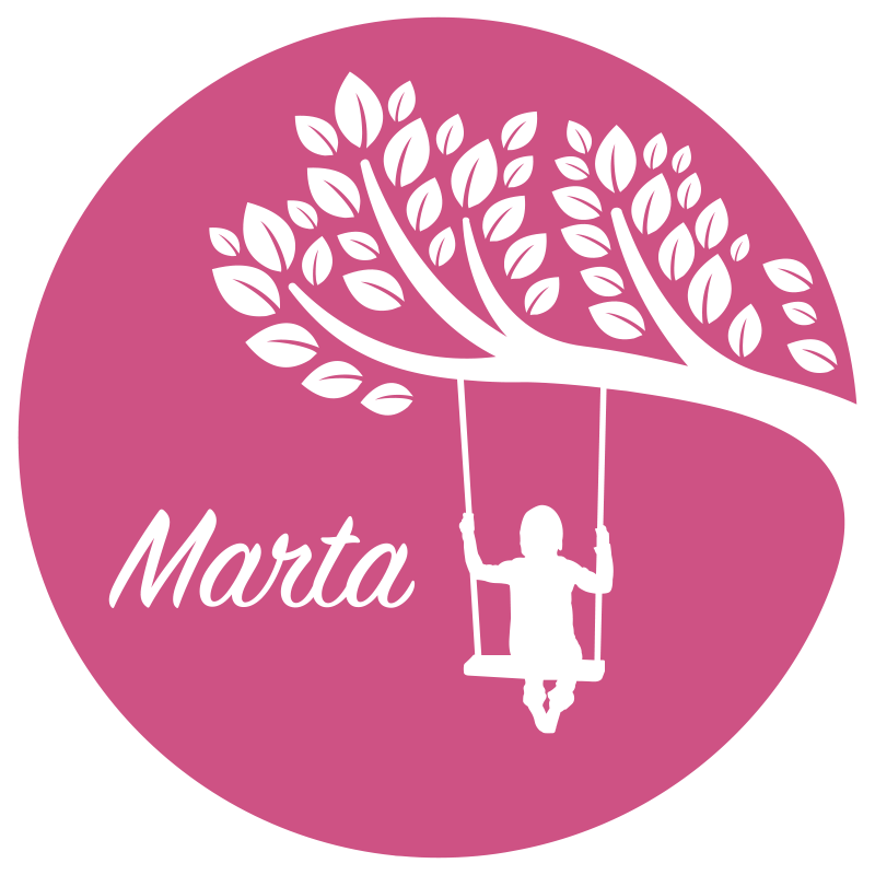 Jente på sving rosa bakgrunn barn vinylteppe - Tenstickers