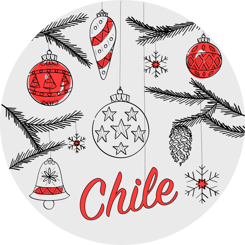 Chile julepynt Jul vinyl teppe - Tenstickers