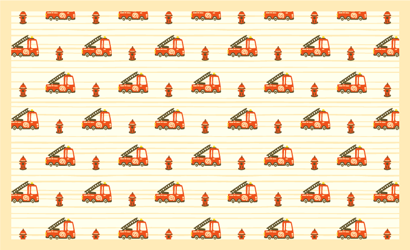 Brannbil og brann barn vinylteppe - Tenstickers