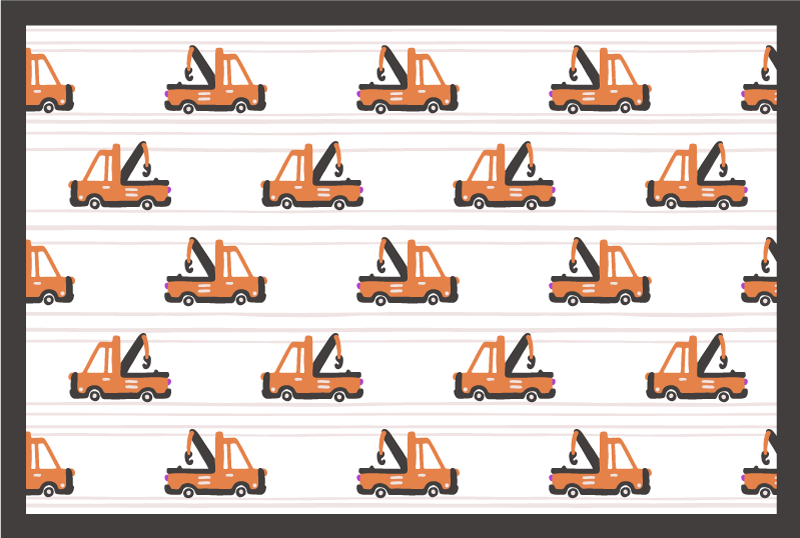 Stripete rød lastebil barn vinylteppe - Tenstickers