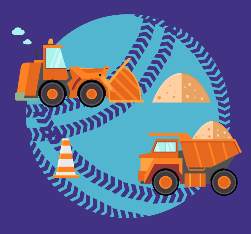 Konstruksjon lekesone vinyl teppe spedbarn - Tenstickers