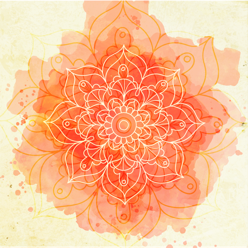 Lotus mandala design blomsterteppe - Tenstickers