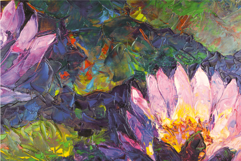 Impresjonistiske blomster vinyl teppe blomster og planter - Tenstickers