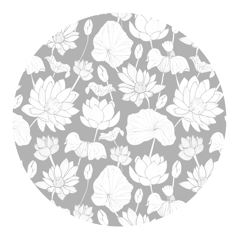 Floral monokrom vinyl teppe blomster og planter - Tenstickers