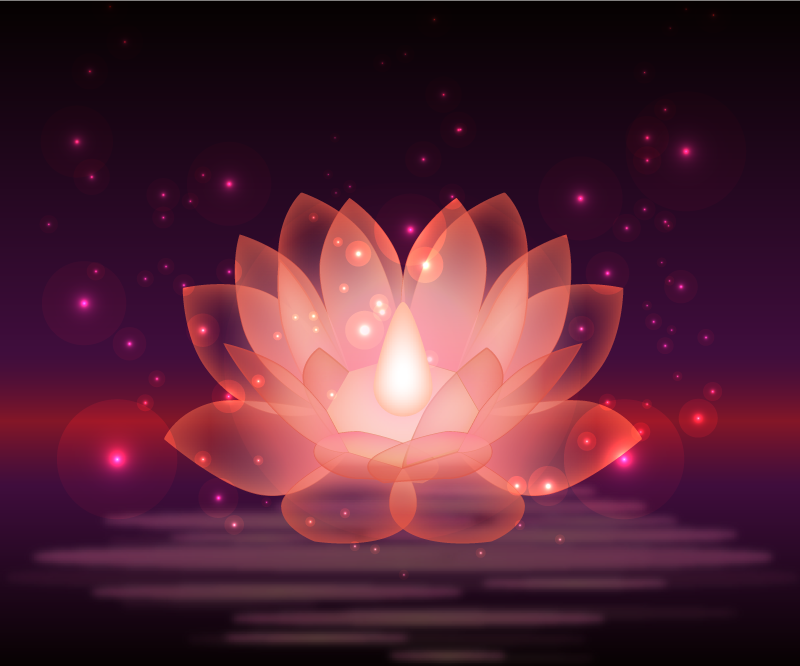 Kosmisk lotusdesign vinyl teppe mandala - Tenstickers