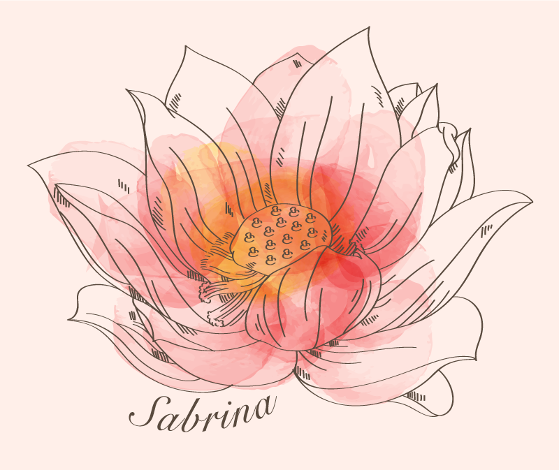 Lotusnavn blomsterteppe med eget navn - Tenstickers