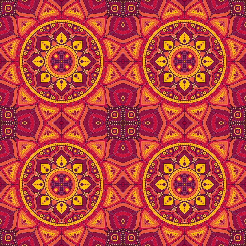Mandala inspirert symmetri vinyl teppe mandala - Tenstickers