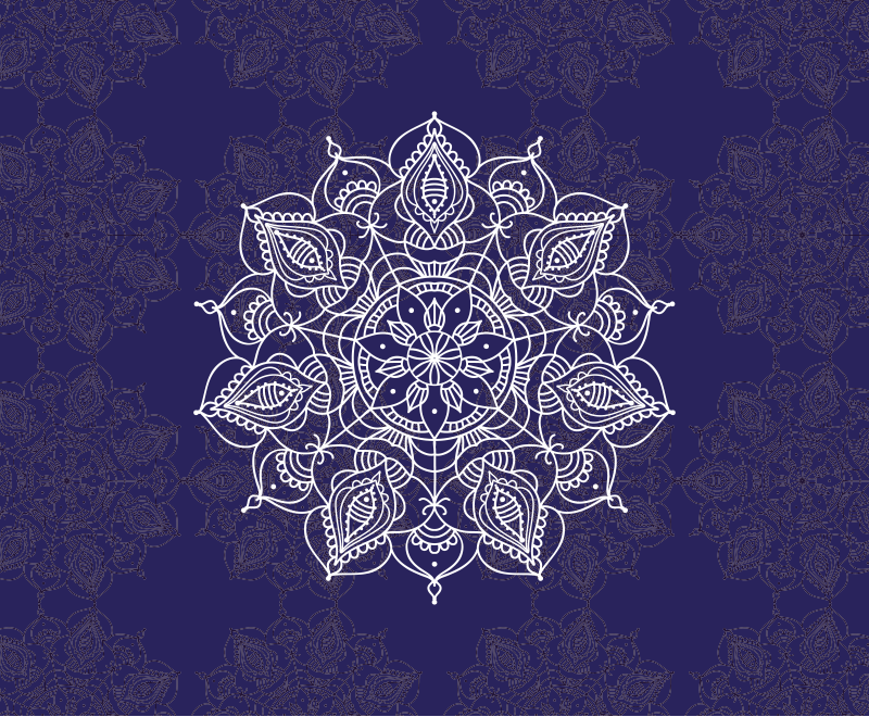 Mandala spirituelt lotus mandala vinylteppe - Tenstickers
