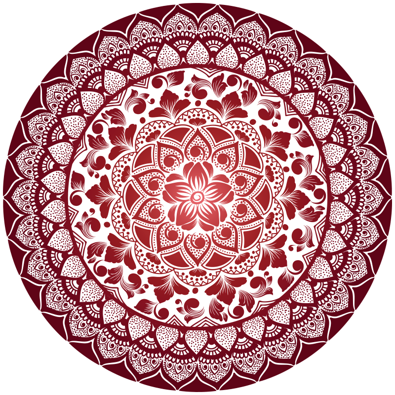 Runde orientalsk blonde mandala vinylteppe - Tenstickers