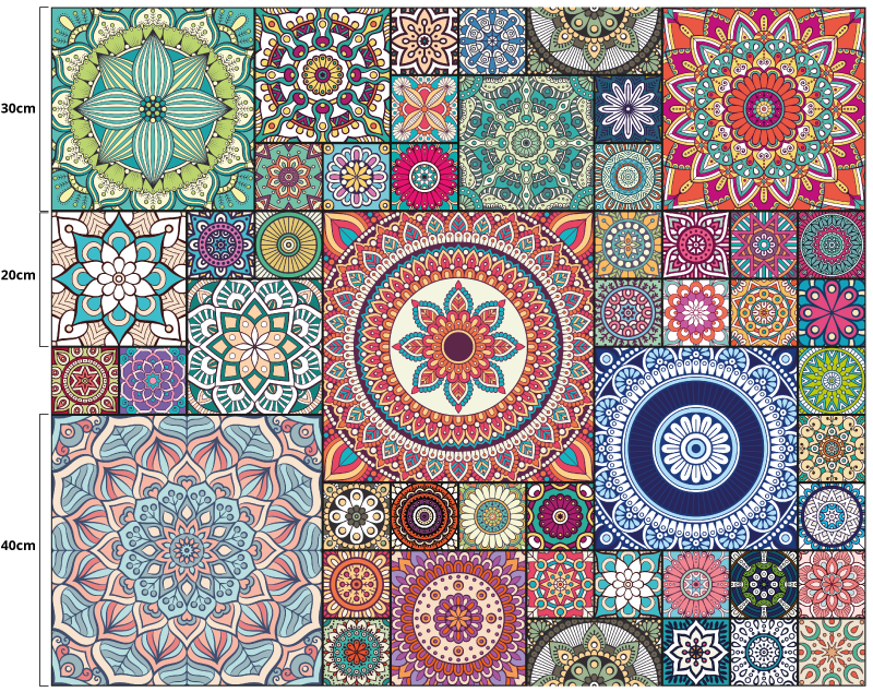 Mandala fliser mandala vinylteppe - Tenstickers