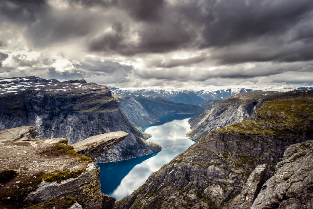 Trolltunga norge natur vinylteppe - Tenstickers