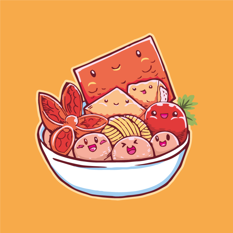 Søte tegneserie mat kjøkken gulvfliser - Tenstickers