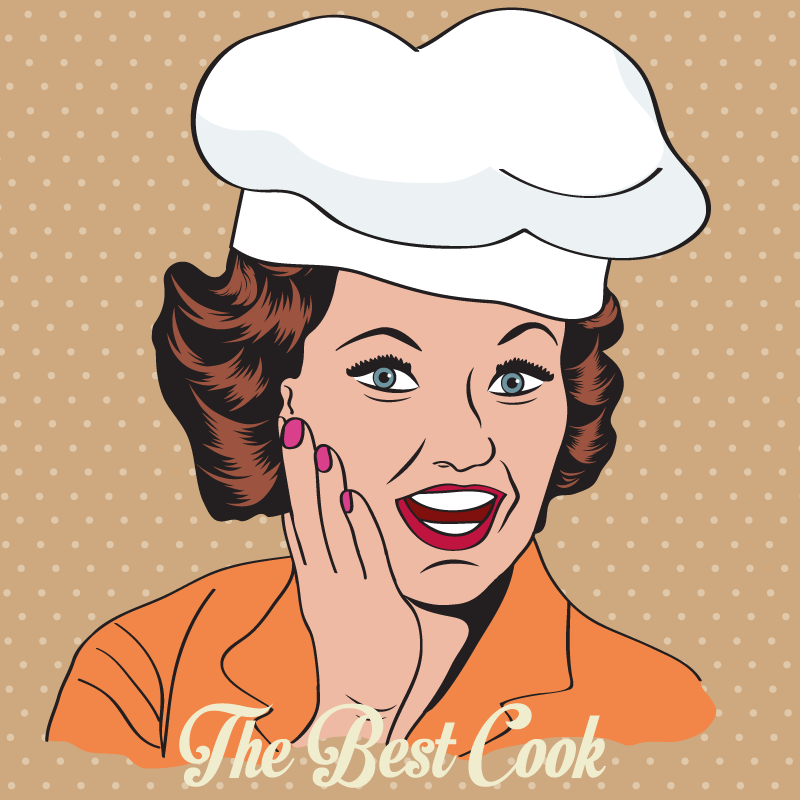 Tegneseriekokk tommel opp kjøkkenfliser - Tenstickers