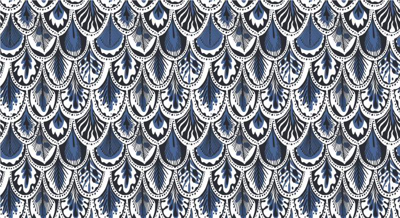 Blå fugl fjær dyre print vinylteppe - Tenstickers