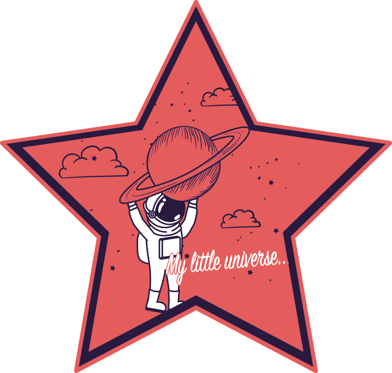 Astronaut stjerneforsker vinyl teppe spedbarn - Tenstickers