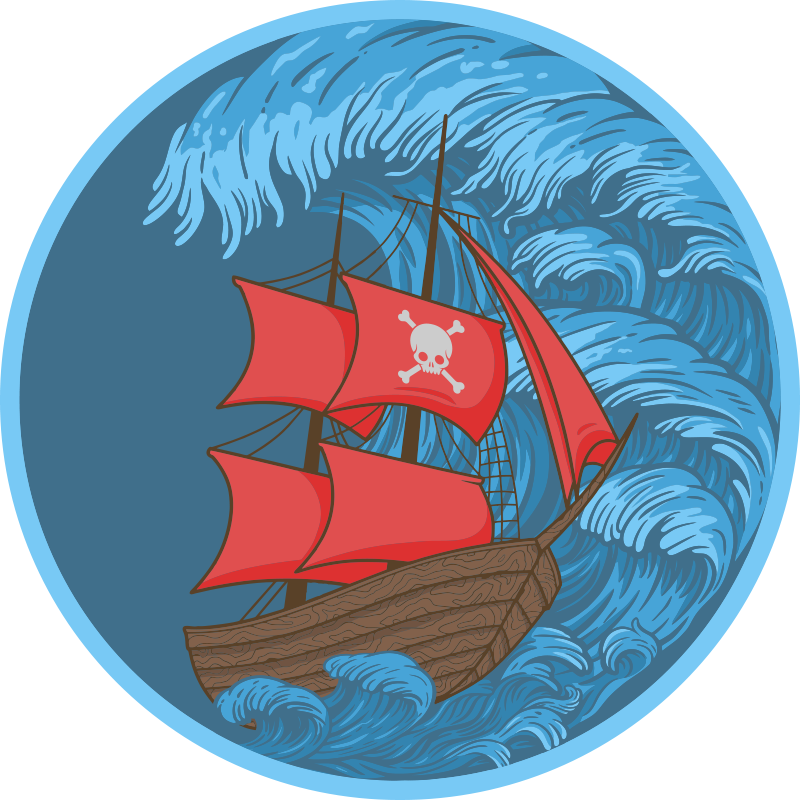 Piratskip barn vinyl teppe - Tenstickers