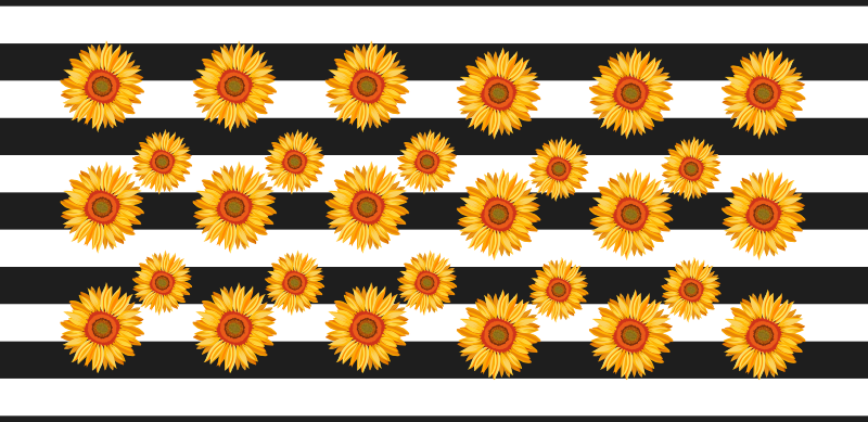 Solsikker og striper blomsterteppe - Tenstickers