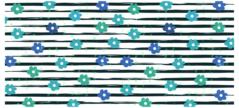 Floral stripete design vinyl teppe kjøkken - Tenstickers