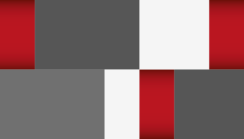 Rød, hvit og grå firkanter vinylteppe - Tenstickers