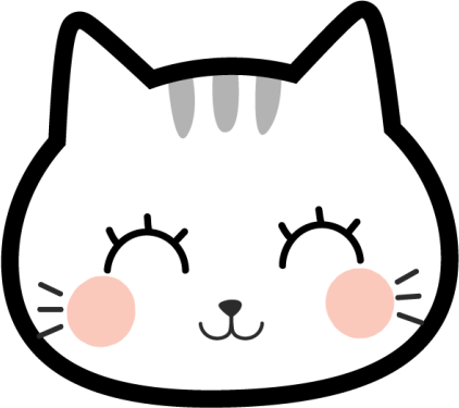 Happy cute cat face vinylteppe - Tenstickers