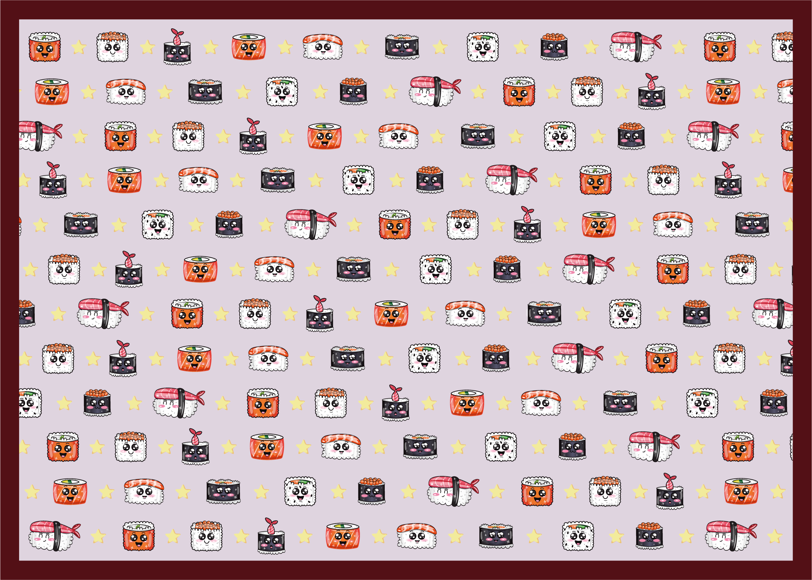 Anime sushi mønster barn vinylteppe - Tenstickers