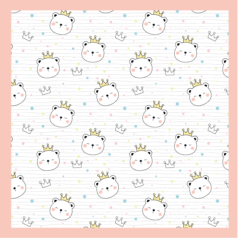 Kronede dyrekarakterer Vinyl teppe flere barn - Tenstickers