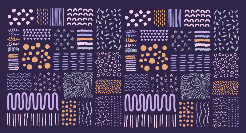 Blåmalte streker vinyl teppe stue - Tenstickers