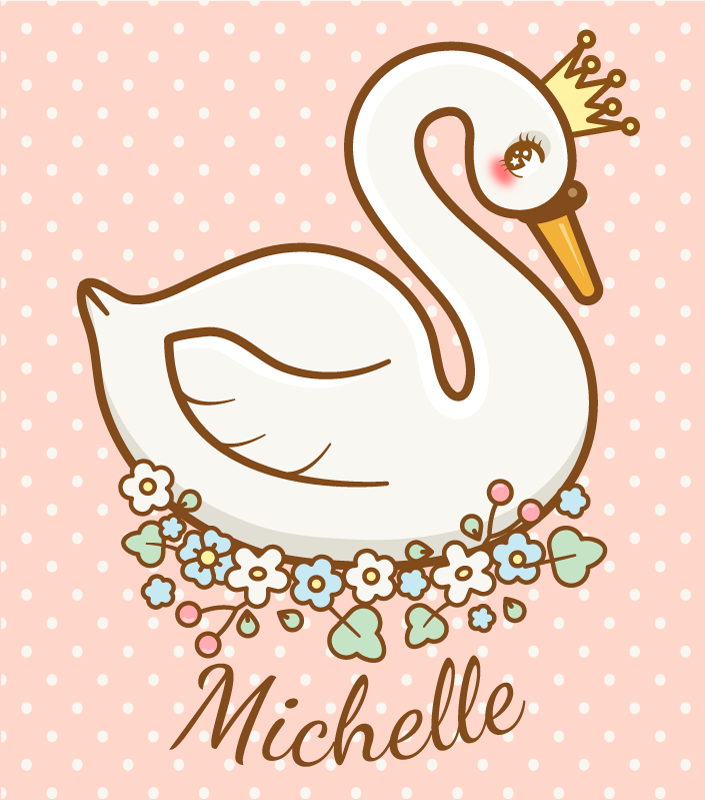 Tilpasset svanelandskap vinyl teppe med navn - Tenstickers