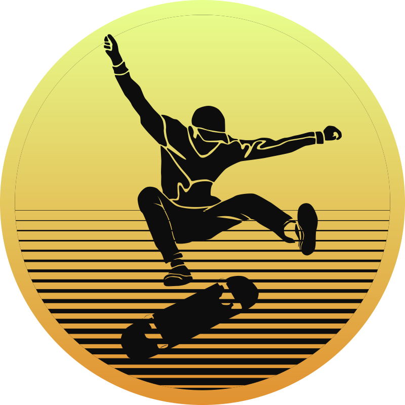 Skateboard silhuett vinyl teppe - Tenstickers