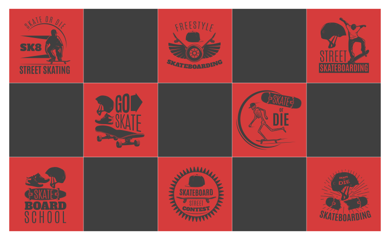 Skateboard-tema vinyl teppe spill - Tenstickers