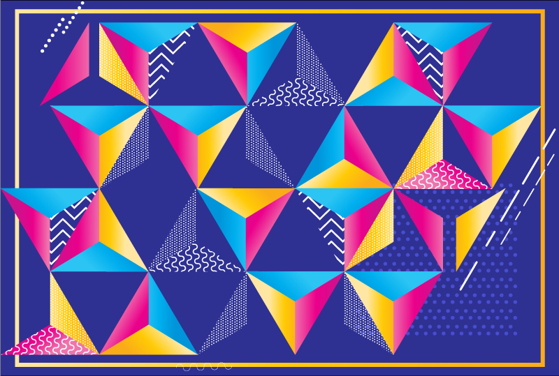 Trekanter med forskjellige teksturer geometrisk - Tenstickers