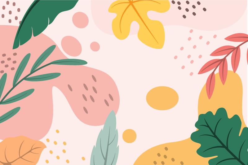 Botanisk abstrakt vinyl teppe blomster og planter - Tenstickers