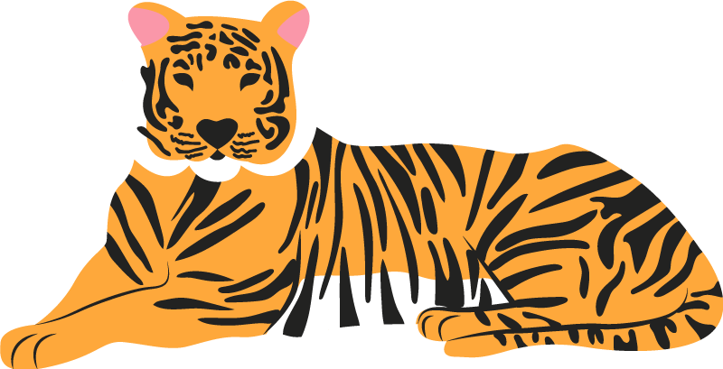 Tigerhud dyretrykk vinylteppe - Tenstickers