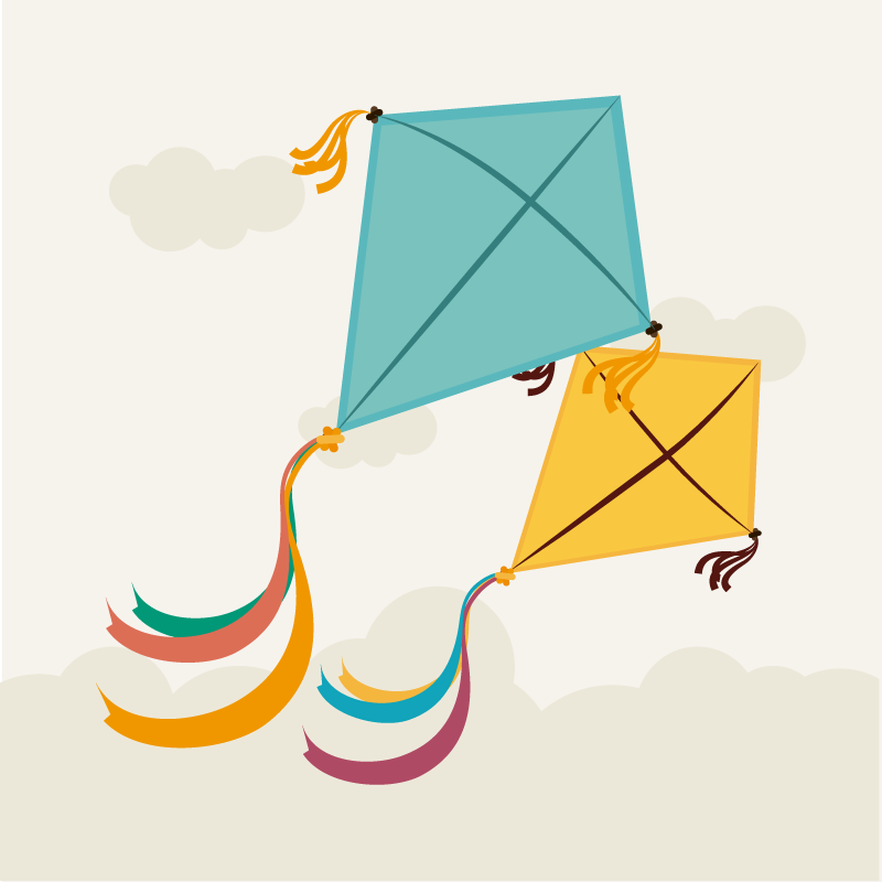 Illustrasjon av flyvende drager vinyl teppe spedbarn - Tenstickers