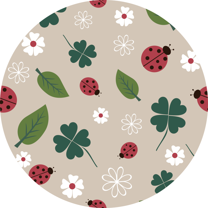Våren marihøner vinyl teppe blomster og planter - Tenstickers