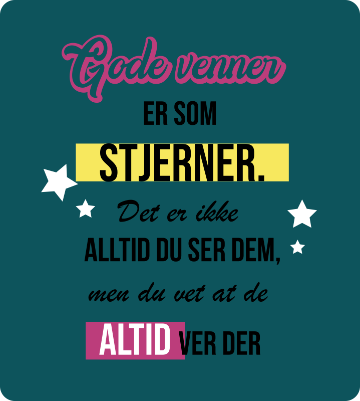 Gode venner er som stjerner vinyl teppe - Tenstickers