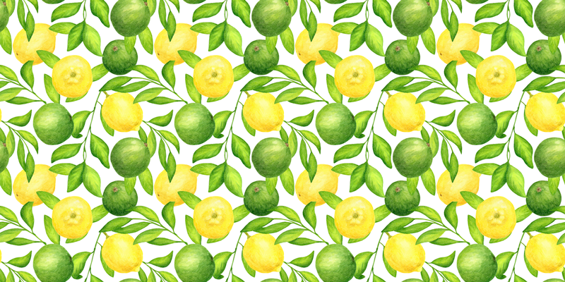 Sitroner og lime blomsterteppe - Tenstickers