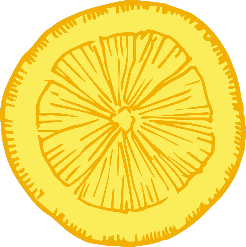 Appelsin- og sitronskisse kjøkkengulvfliser - Tenstickers