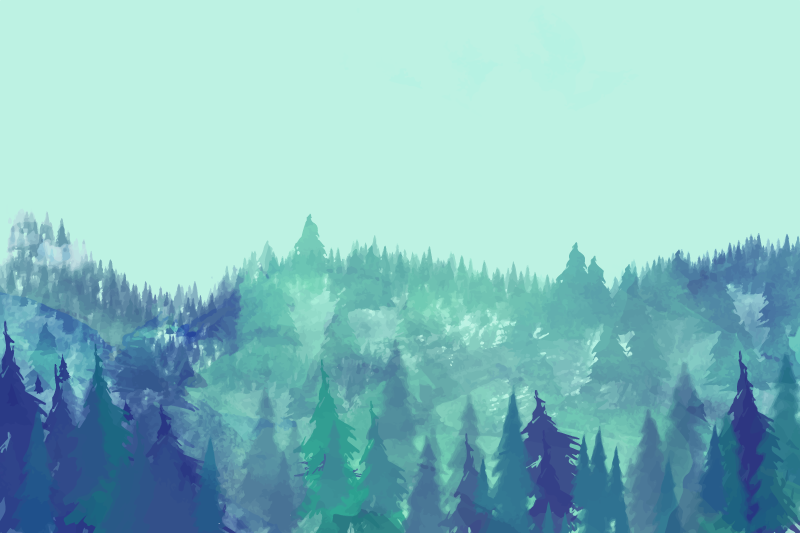 Subtil grå skog nordisk vinyl teppe - Tenstickers