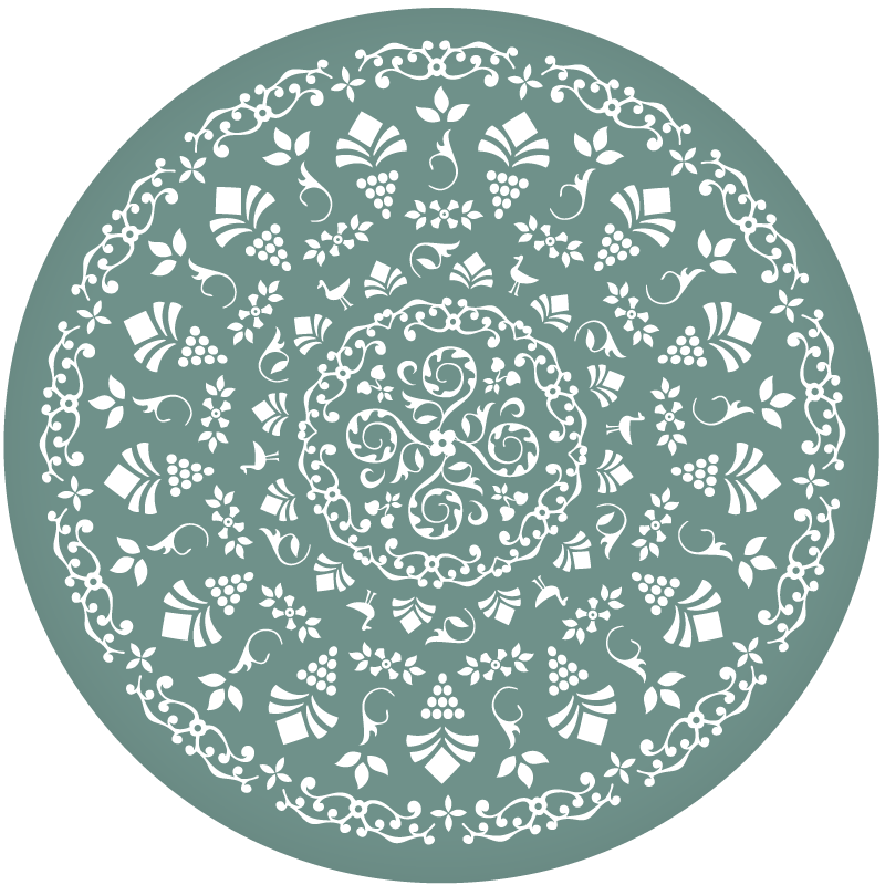 Blomstermønstermotiv vinyl teppe mandala - Tenstickers
