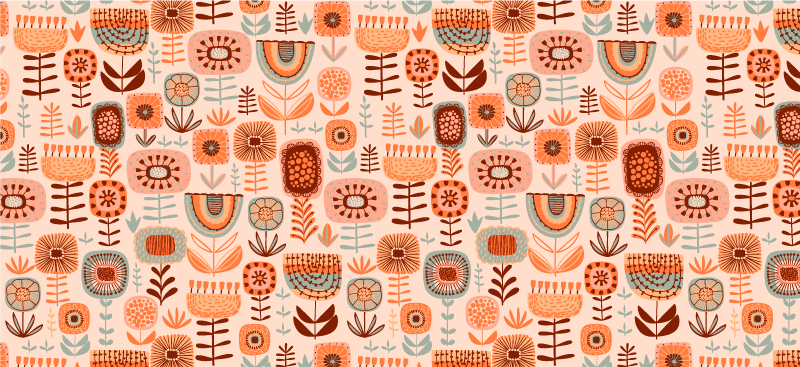 Nordisk flora og fauna nordisk vinylteppe - Tenstickers