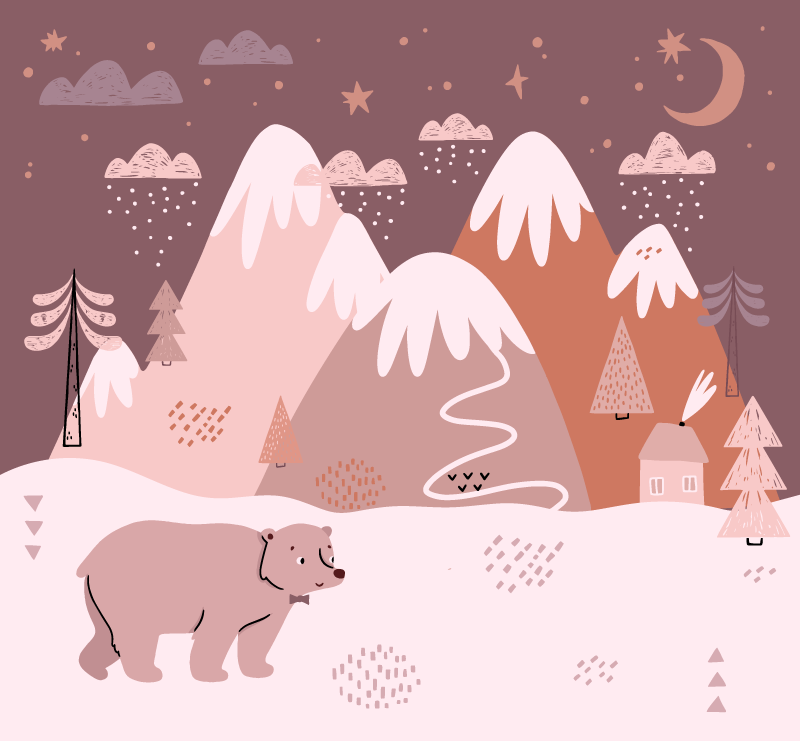 Komfort i vinterlandskapet vinyl teppe spedbarn - Tenstickers