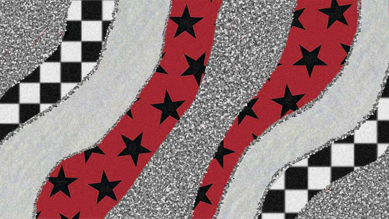 Stjerneklare røde bølger tekstur vinyl teppe - Tenstickers