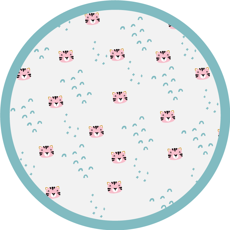 Blå regnbuer og rosa katter Vinyl teppe flere barn - Tenstickers