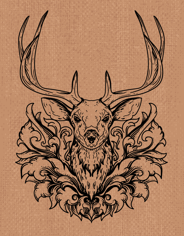 Stilig hjortedesign vinyl teppe dyr - Tenstickers