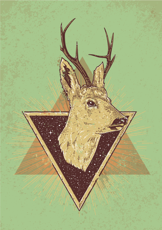 Trekant stag animal vinyl løperteppe - Tenstickers