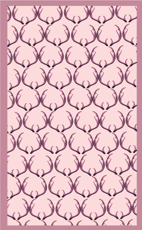 Rosa hjort gevir vinylteppe - Tenstickers