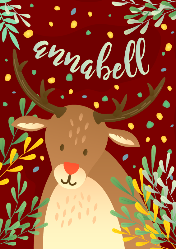 Personlig tegneserie hjort vinylteppe - Tenstickers