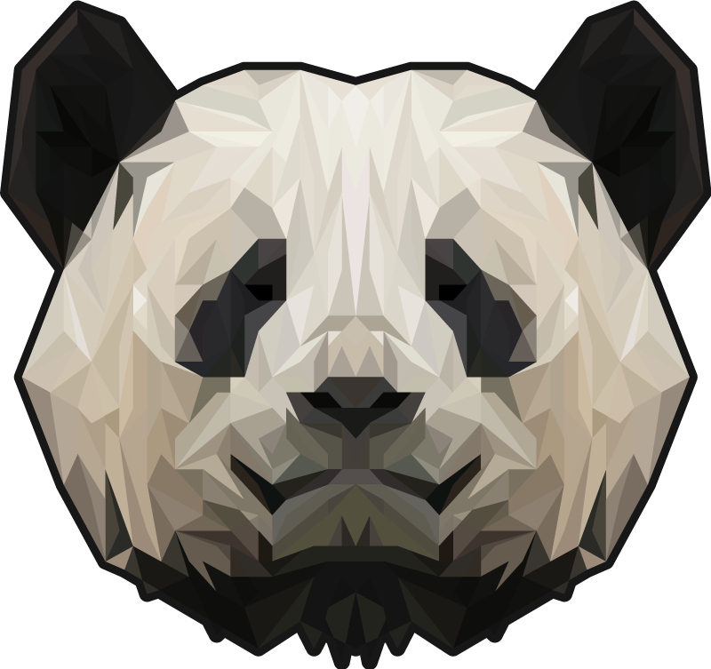 Geometrisk panda dyr vinyl teppe - Tenstickers