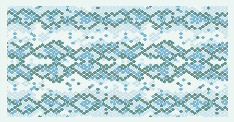 Blå flislagt design vinyl teppe mosaikk - Tenstickers